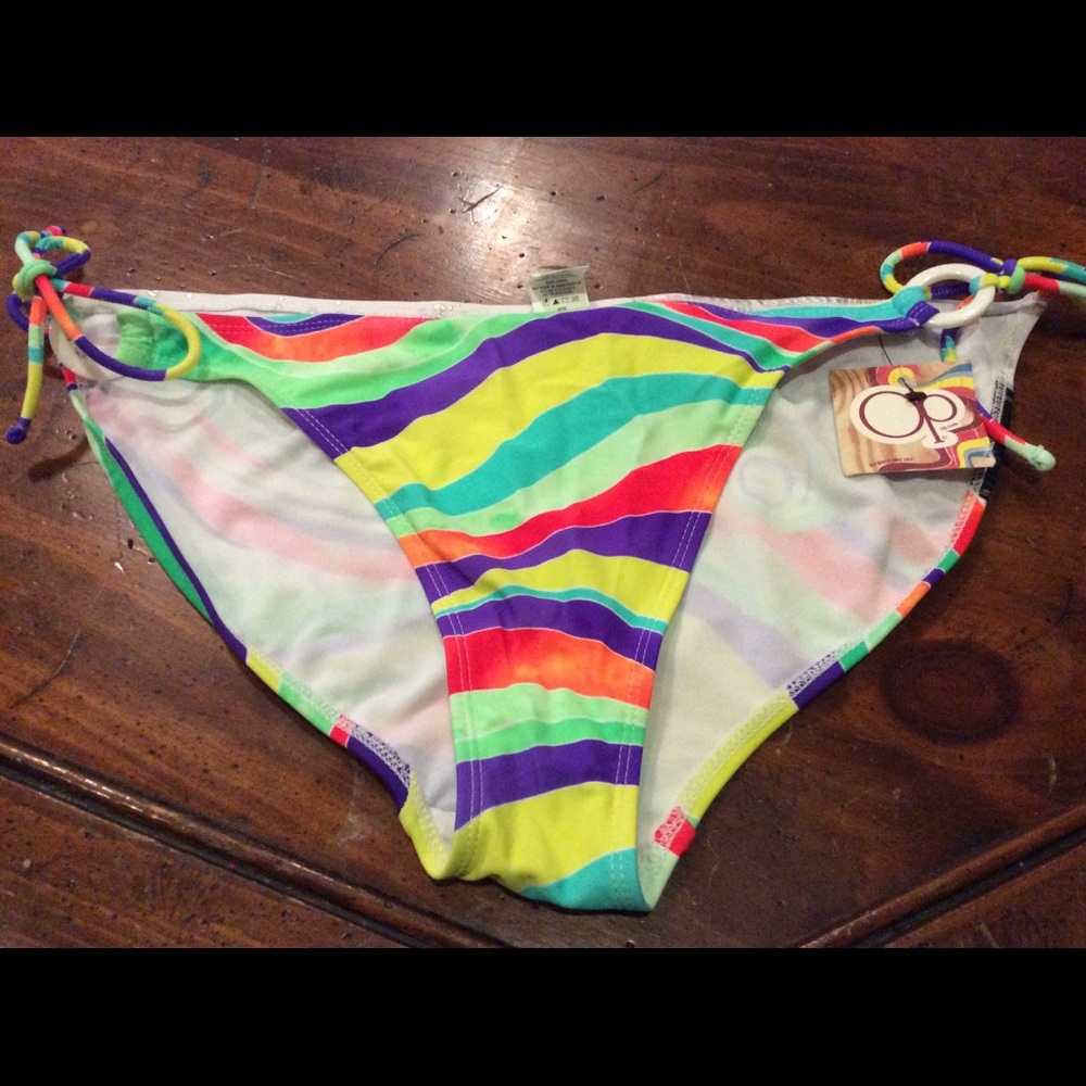 OP Jr. white multi color side tie swimsuit bottom
